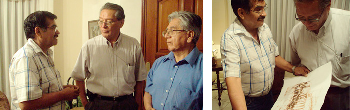 José Padilla, Jhon Vargas y Ricardo Michel, conversando momentos previos al inicio del coloquio